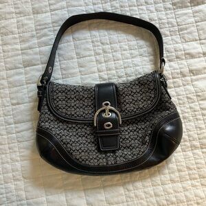 Chic Black and Gray Women's Shoulder Bag